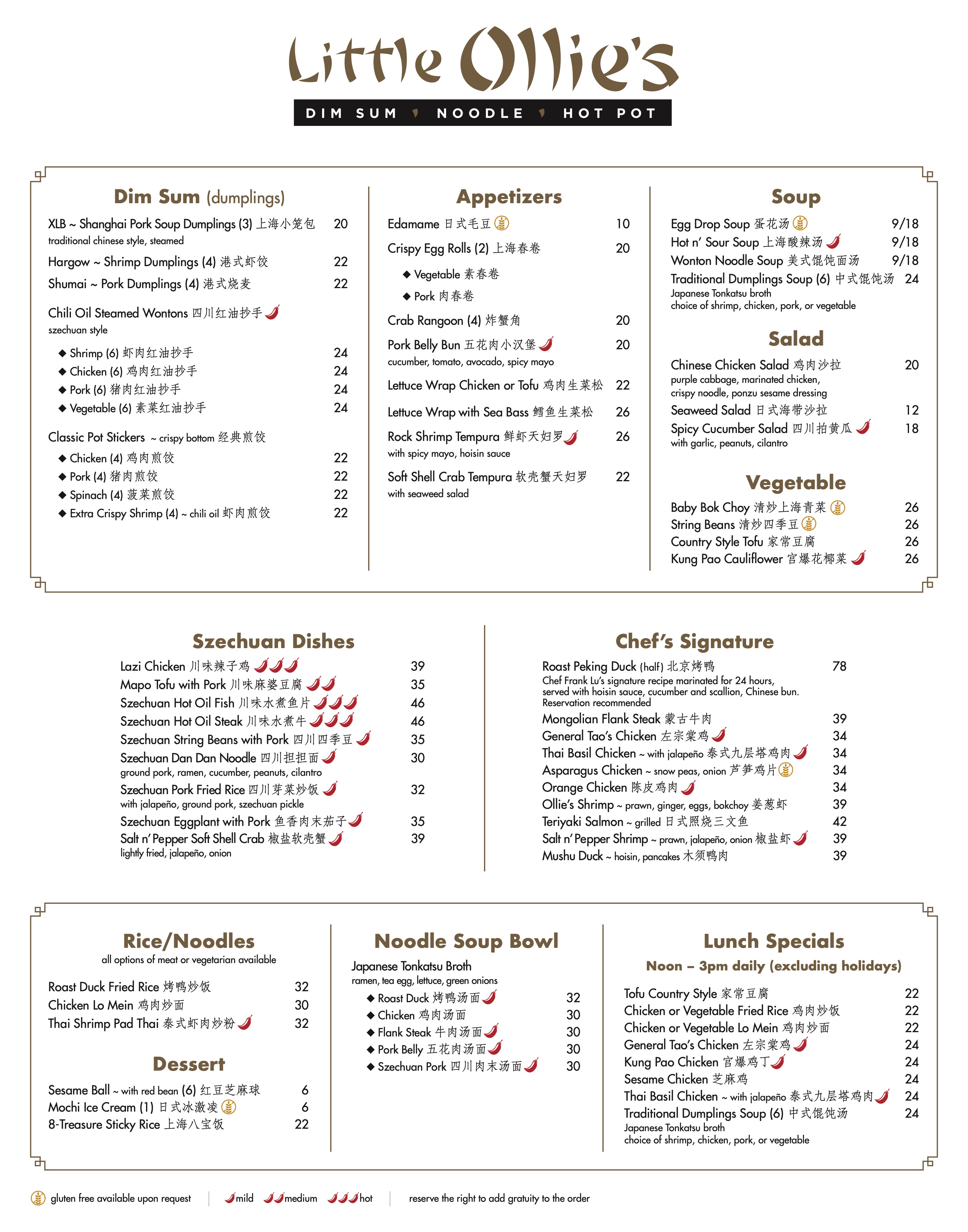 Little Ollie's Aspen Full Menu